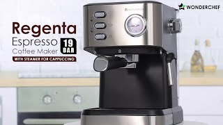 Wonderchef Regenta Espresso Coffee Machine 19bar  Cafe like Espresso Cappuccino amp Latte at Home [upl. by Nnylkcaj]