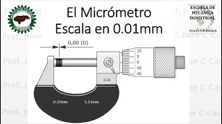 Micrómetro escala 001 mm Centésimas de milímetro [upl. by Mendes]