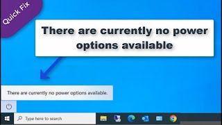 There are Currently No Power Options Available  Quick Fix 2024 windows10 windows11 [upl. by Hett]