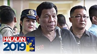 Pres Duterte talks to reporters after voting in Davao City  13 May 2019 [upl. by Alimrahs]