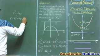 ECUACION ORDINARIA DE LA PARABOLA PARALELA CON EJE FOCAL PARALELO AL EJE Y [upl. by Burton]