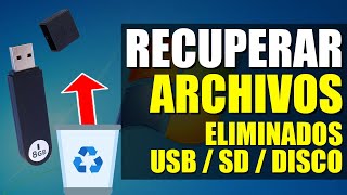 Como Recuperar archivos de USB Dañada y después de formatear 2021  RECOVERY FILES Recuperar info [upl. by Naujej]