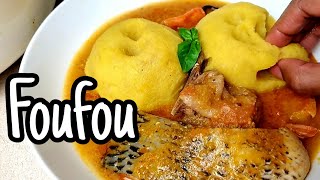 Recette de Foufou banane avec sa sauce claire au poisson [upl. by Suidaht381]