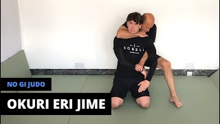 No Gi Judo  送襟絞 Okuri Eri Jime Sliding lapel strangle [upl. by Repsag678]