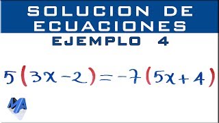 Solucionar ecuaciones lineales  Ejemplo 4 [upl. by Swayder]