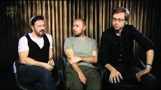 Ricky Steve and Karl answer BAFTAs questions [upl. by Alag857]