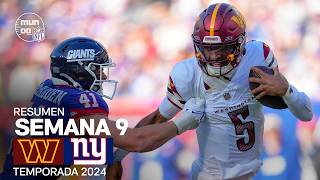 Washington Commanders vs New York Giants  Resumen NFL en español  Semana 9  NFL Highlights 2024 [upl. by Scot869]