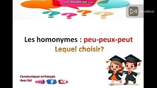 les homonymes peu peux peut المتشابهات [upl. by Evangelia]