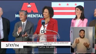 Mayor Bowser DC Council amp Monumental Reach Agreement to Transform Capital One Arena in DC 32724 [upl. by Brock864]