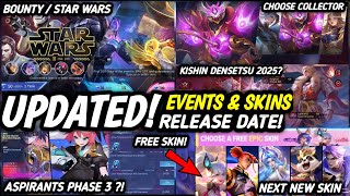 UPDATE FREE LIMITED SKIN  ASPIRANT PHASE 3  NEW EVENT AND SKINS RELEASE DATE  MLBB [upl. by Nnaeed]