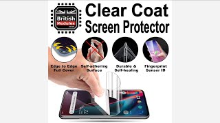 British Modules Clear Coat SelfHealing amp SelfAdhering HydroGel Shield Film Screen Protector Cover [upl. by Imotas]