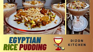 Egyptian Rice Pudding  Roz Bel Laban  رز باللبن [upl. by Srednas]