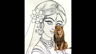 Durga maa drawing 🔱🙏Jay maa Sherawaliartshortsvideo [upl. by Bornstein]