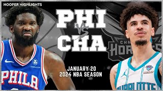 Philadelphia 76ers vs Charlotte Hornets Full Game Highlights  Jan 20  2024 NBA Season [upl. by Imehon]