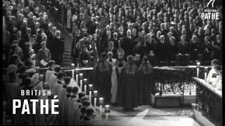 Queen And Duke At Consecration Service To Restored East End And Commonwealth Memorial 1958 [upl. by Esilehc519]