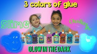 3 colors of Glue Slime Challenge [upl. by Av]