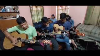 Batein ye kabhi nathis song 🎵 covered by Deep  Sayan amp Sonu in Guitar class [upl. by Annoirb580]