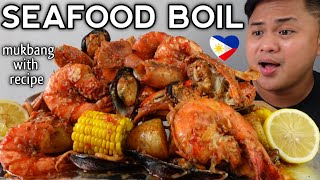 SEAFOOD BOIL  INDOOR COOKING  MUKBANG PHILIPPINES [upl. by Allekim]