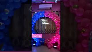 Baby shower round decoration at home shorts youtubeshorts balloondecoration babyshower birthday [upl. by Ecirad]