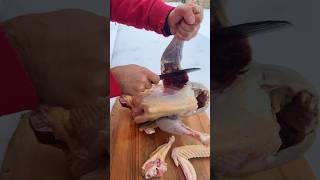 Huge Turkey Kebab  Barbecue in the Snow cookingchicken chickenbarbecue bbqchickenoutdoorcooking [upl. by Forest]