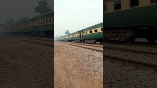 33UP Pak Busines passing through Chichawatni city at slow speedshortviralvideorailwaypassenger [upl. by Hcib]