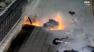 Myatt Snider violent flip and crash at Daytona 21922 with replays [upl. by Allcot]