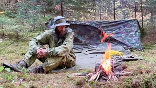 Russian Tent Hammock Tactical Kilt Ratnik Gear Cheese Steak Solo Bushcraft Overnight [upl. by Lepp]