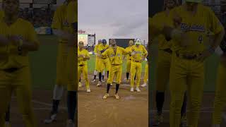 Rate the Dance at the End sports savannahbananasbaseball bananaball dance dancing [upl. by Aneleve453]