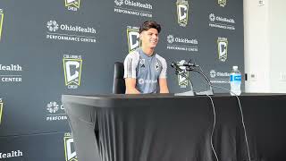 Columbus Crews Max Arfsten talks playing in California MLS Cup rematch with LAFC [upl. by Kcyrred]