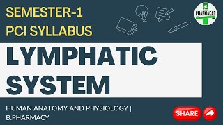 Lymphatic System  Human Anatomy and Physiology  B Pharmacy Semester 1 PCI Syllabus [upl. by Ennazus996]