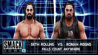 WWE 2K19 Falls Count Anywhere  Seth Rollins vs Roman Reigns [upl. by Anihta]