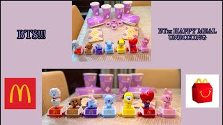 BT21 HAPPY MEAL TOYS UNBOXING BTS MCDONALDS 💜 [upl. by Innep]