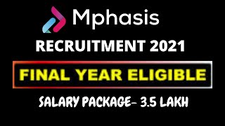 Mphasis recruitment process 2021  off campus drive for 2021 batch [upl. by Cirederf]