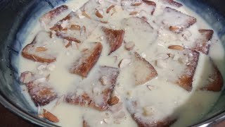 how to make shahi tukda  kese banate hai  custard powder with shahi tukda recipe [upl. by Ahseinaj]