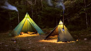 Hot Tent Camping And Campfire Cooking [upl. by Vite]