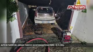 AUTO IN FIAMME NEL GARAGE PANICO E UN INTOSSICATO DAL FUMO  10112024 [upl. by Kulseth]