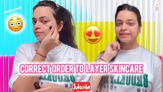 Correct order to layer Skincare  Skincare routineskincareyoutubeskincareroutineviralvideo [upl. by Yrneh]