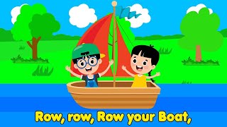 Row Row Row Your Boat With Lyrics And Action  Nursery Rhymes Box  Nursery Rhymes Songs [upl. by Yecnahc]