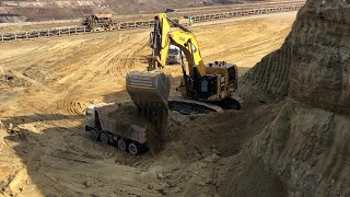 Caterpillar 6015B Excavator Loading Trucks With Two Passes  Sotiriadis Mining Works [upl. by Pittel]