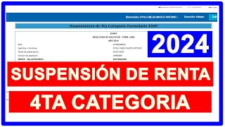 ACTUALIZADO SUSPENSION DE RENTA DE 4TA CATEGORIA  PERU 2023 [upl. by Tsew]