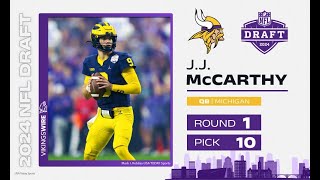 Vikings Pick JJ McCarthy 2024 [upl. by Helbonna]