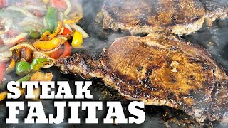 Steak Fajitas on the Griddle  Easy Flat Top Grill Recipe [upl. by Nwahsit]