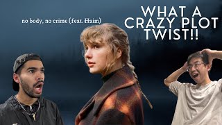 OUR FIRST TIME HEARING  Taylor Swift  no body no crime Official Lyric Video ft HAIM  REACTION [upl. by Sasnak910]