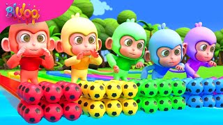 Five Little Monkeys Song  Colorful Monkeys  BluLoo Nursery Rhymes amp Kids Songs [upl. by Shiri]