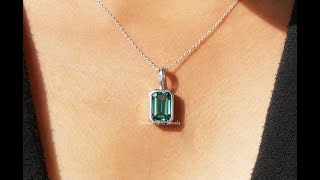 Green Emerald Moissanite Wedding Pendant [upl. by Angus]