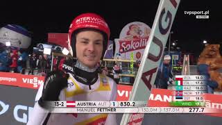 Manuel Fettner  137m  team  Zakopane  2024 [upl. by Anatnom]