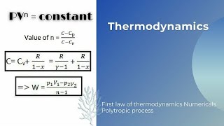 polytropic process  polytropic index  specific heat in polytropic process  thermodynamics [upl. by Kcirddor]