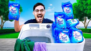 Washing Cloths Using 10 Kg Detergent Power मशीन में डाल दिया 10 किलो सर्फ़ What Will Happen [upl. by Lexis]