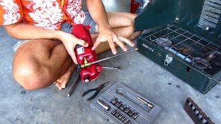 Cleaning a Coleman 425 Dual Burner Stove [upl. by Ianej378]