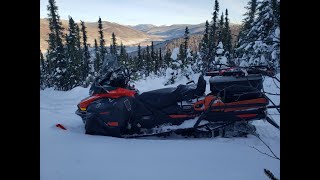 2021 Skidoo Skandic 600 ACE WT Alaska followup Moderate deep snow and trail breaking on hills [upl. by Irby]